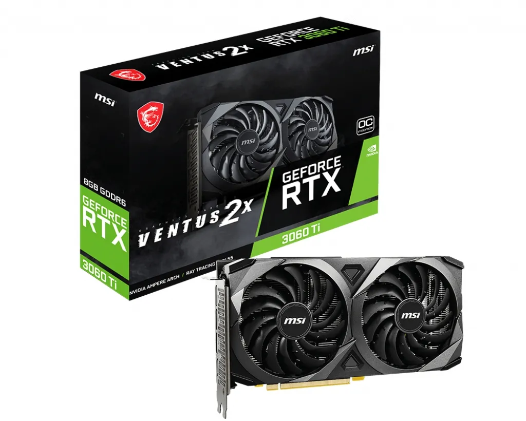 ⑨GeForce RTX 3060 ti NVIDIA MSI GeForce RTX 3060 Ti Ventus 2X OC 8GB - Graphics card - Multitronic